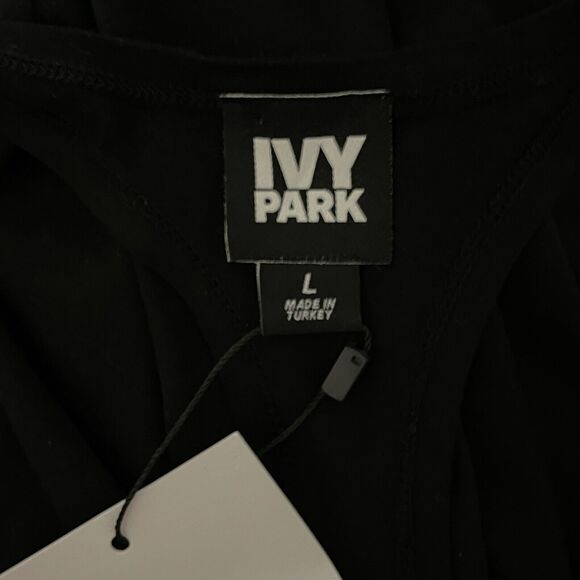 IVY PARK Tank Top Womens Large Shadow Logo Black White Oversized Shirt Deadstock - Picture 7 of 10